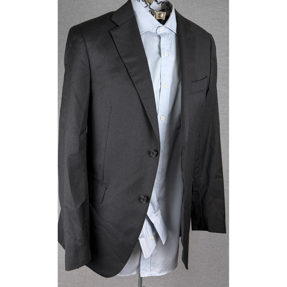 Caruso Mens 38R Wool Blazer Sport Coat Made in Italy Black 2 Button Double Vent